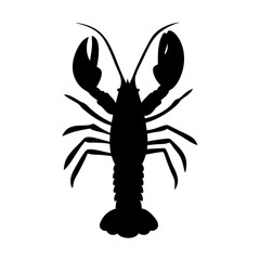 lobster animal black silhouette icon - designs for jungle animals lobster Safaris, wildlife, rainforest, vector on a white transparent.