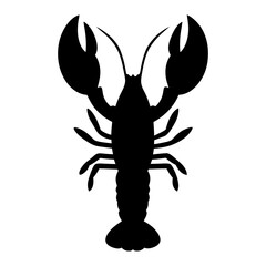 lobster animal black silhouette icon - designs for jungle animals lobster Safaris, wildlife, rainforest, vector on a white transparent.