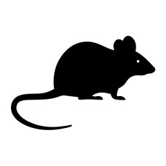 mouse animal black silhouette icon - designs for jungle animals mouse Safaris, wildlife, rainforest, vector on a white transparent.