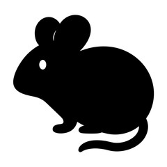 mouse animal black silhouette icon - designs for jungle animals mouse Safaris, wildlife, rainforest, vector on a white transparent.