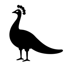 peacock animal black silhouette icon - designs for jungle animals peacock Safaris, wildlife, rainforest, vector on a white transparent.