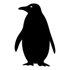 penguin animal black silhouette icon - designs for jungle animals penguin Safaris, wildlife, rainforest, vector on a white transparent.