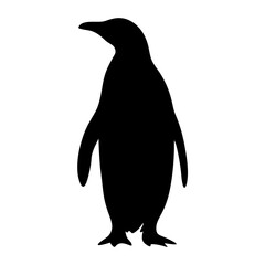 penguin animal black silhouette icon - designs for jungle animals penguin Safaris, wildlife, rainforest, vector on a white transparent.