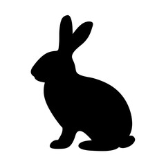 rabbit animal black silhouette icon - designs for jungle animals rabbit Safaris, wildlife, rainforest, vector on a white transparent.