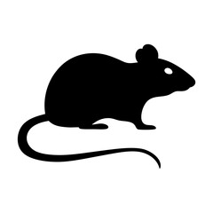 rat animal black silhouette icon - designs for jungle animals rat Safaris, wildlife, rainforest, vector on a white transparent.