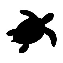sea turtle animal black silhouette icon - designs for jungle animals sea turtle Safaris, wildlife, rainforest, vector on a white transparent.
