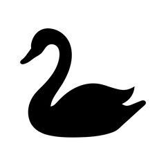 swan animal black silhouette icon - designs for jungle animals swan Safaris, wildlife, rainforest, vector on a white transparent. © Atique62