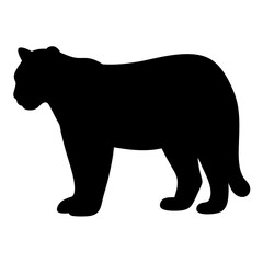 tiger animal black silhouette icon - designs for jungle animals tiger Safaris, wildlife, rainforest, vector on a white transparent.