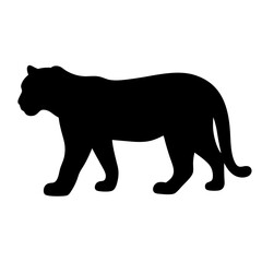 tiger animal black silhouette icon - designs for jungle animals tiger Safaris, wildlife, rainforest, vector on a white transparent.