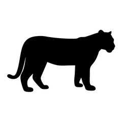 tiger animal black silhouette icon - designs for jungle animals tiger, Safaris, wildlife, rainforest, vector on a white transparent.