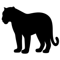 tiger animal black silhouette icon - designs for jungle animals tiger Safaris, wildlife, rainforest, vector on a white transparent.
