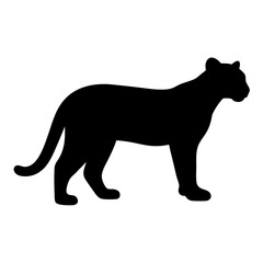 tiger animal black silhouette icon - designs for jungle animals tiger Safaris, wildlife, rainforest, vector on a white transparent.