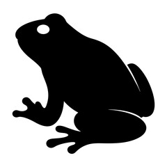 toad animal black silhouette icon - designs for jungle animals toad Safaris, wildlife, rainforest, vector on a white transparent.