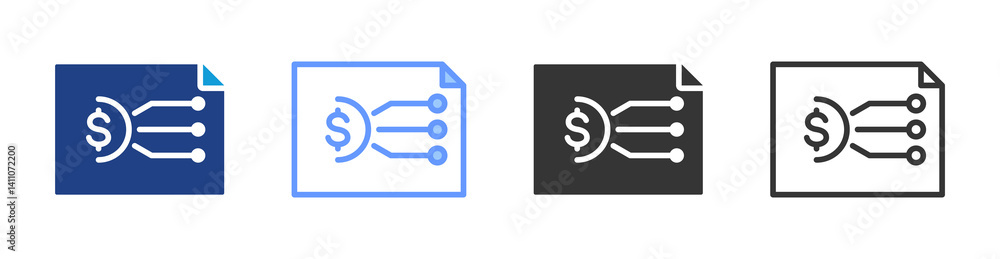 Poster invitation icon set multiple style collection