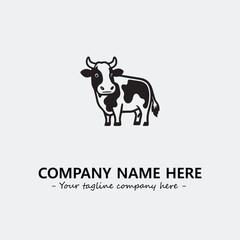 Cow illustration black and white for logo company vector image

