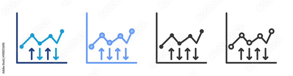 Poster Market Volatility icon set multiple style collection