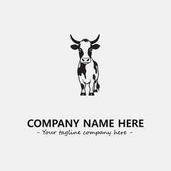 Cow illustration black and white for logo company vector image
