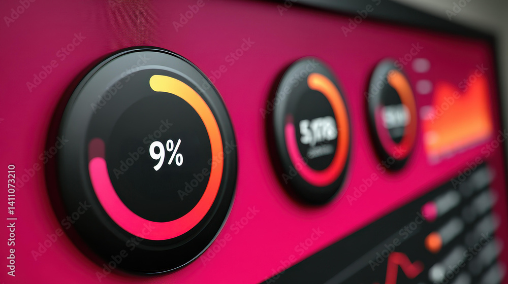 Aufkleber a vibrant ai dashboard showcases dynamic stock market data through colorful graphs and intuitive cha