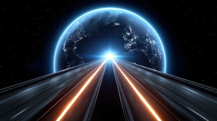 Fototapeta premium Explore the seamless data flow of communication technology connecting the globe through the internet and IoT advancements.