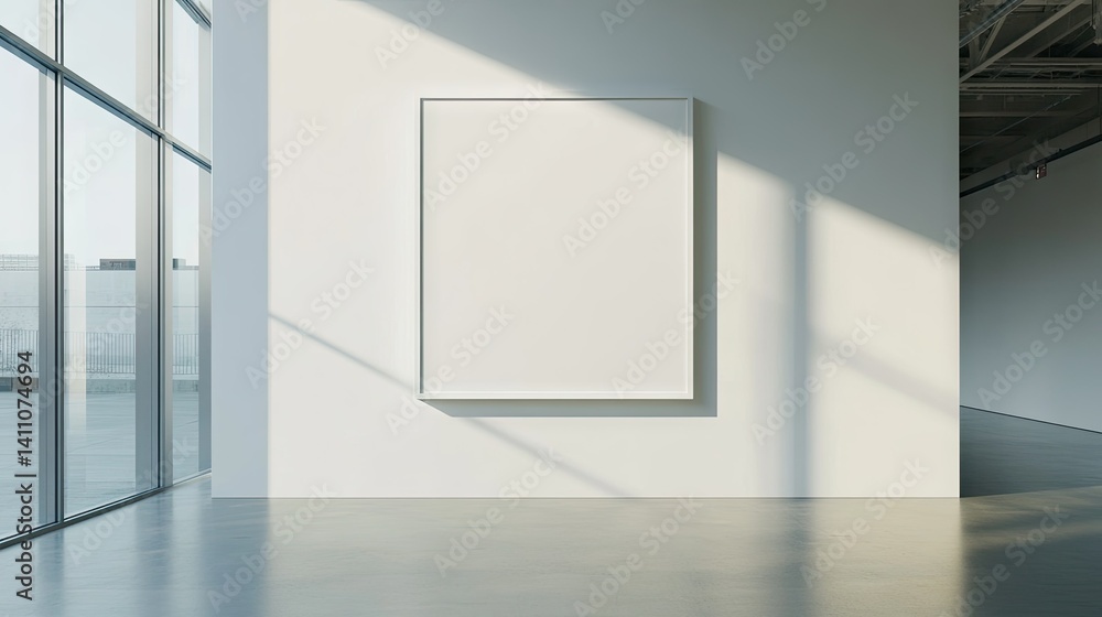 Poster modern interior design featuring two stylish armchairs and a minimalist table. surrounded by lush gr