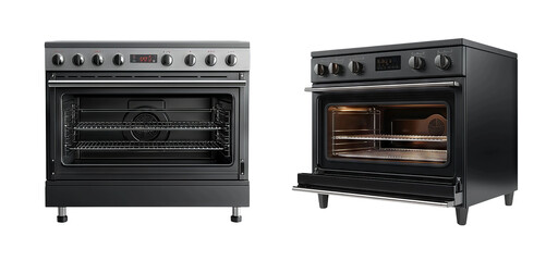 Fototapeta premium Modern Kitchen Appliances Displaying Built-In Ovens with Glass Doors