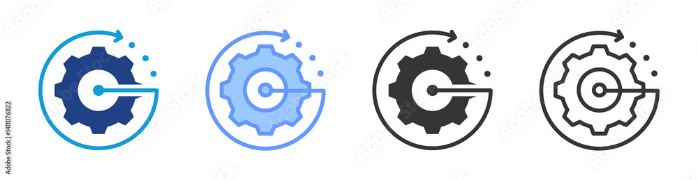 Poster Automation icon set multiple style collection