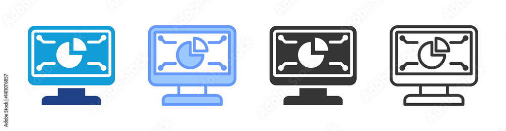Leinwandbilder data analysis icon set multiple style collection