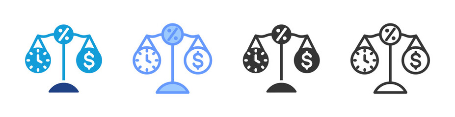 Economies Of Scale icon set multiple style collection