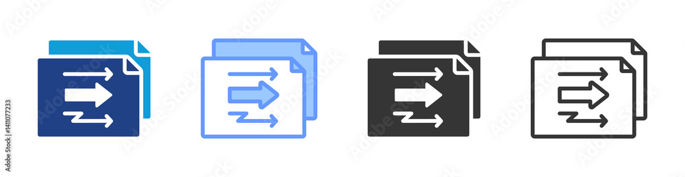 Aufkleber Value Stream Mapping icon set multiple style collection