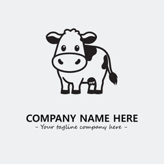 Obraz premium Cow illustration black and white for logo company vector image 