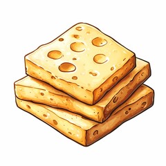 Delicious Stack of Organic Cheese and Graham Crackers. A Wholesome Breakfast and Snack Treat with Natural Ingredients