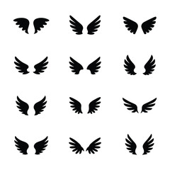 Fototapeta premium Collection of Various Wing Silhouettes