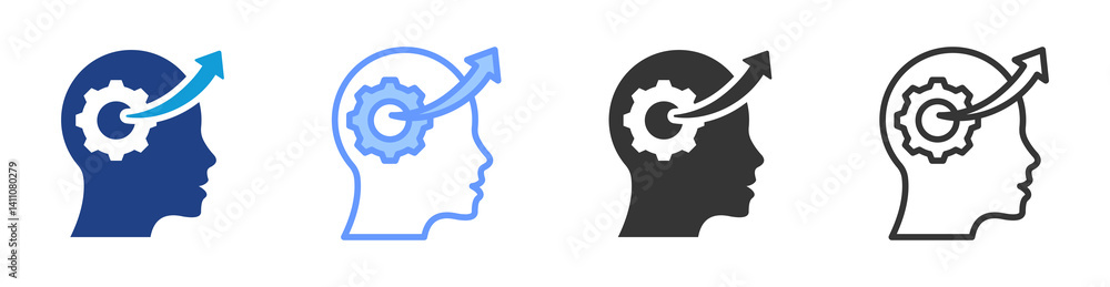 Poster Learning Analytics icon set multiple style collection