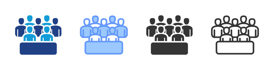 Instructor Led Training icon set multiple style collection