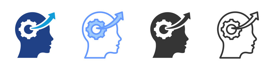 Learning Analytics icon set multiple style collection