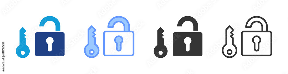 Aufkleber sign in icon set multiple style collection
