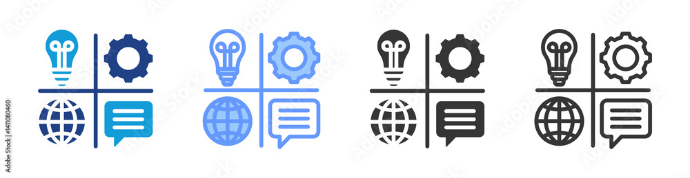 Aufkleber Lms icon set multiple style collection