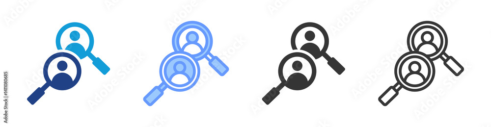 Poster peer assessment icon set multiple style collection