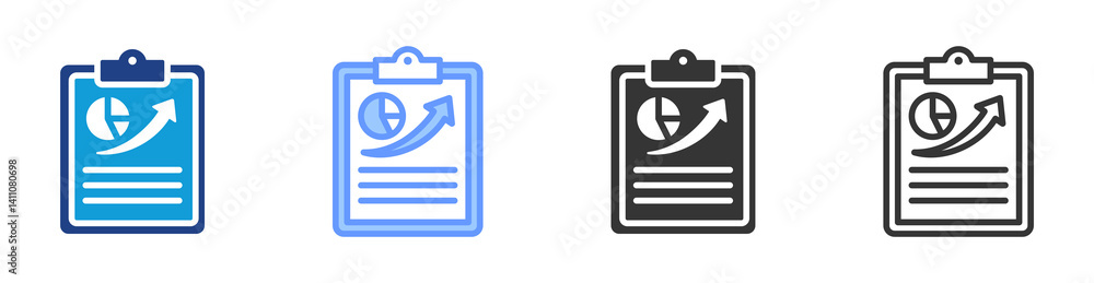 Poster Reporting icon set multiple style collection