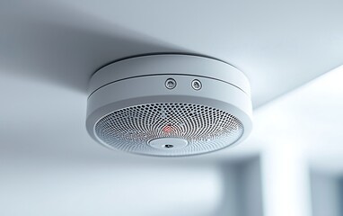 Modern, Ceiling-Mounted Smoke Detector