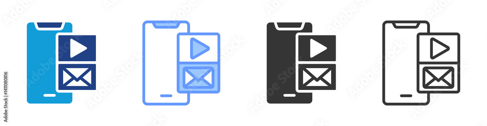 Poster Content icon set multiple style collection
