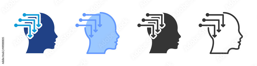 Poster Learning Experience icon set multiple style collection