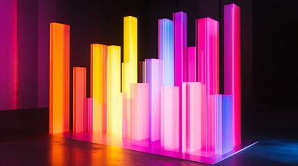 Fototapeta premium Neon Cityscape: A Symphony of Light and Color