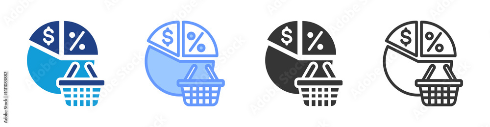 Poster Buyer Segmentation icon set multiple style collection