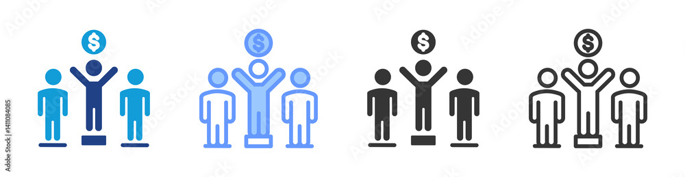 Poster competition icon set multiple style collection