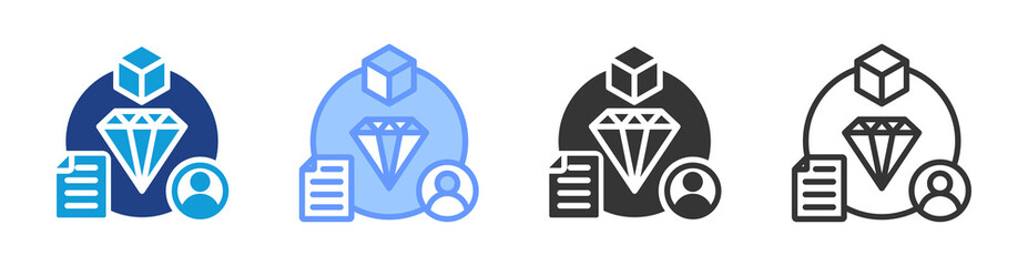 Value Chain icon set multiple style collection