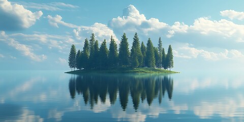 Landscape with lake and trees