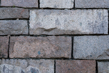 Texture Of Stacked Granite Stones On Park Loop Road In Acadia