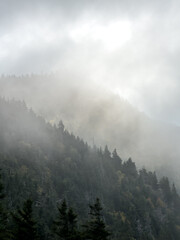 Thick Fog Distinguishes Layers Of Mountains In Great Smoky Mountains
