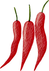 Watercolor illustration red chili